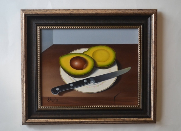 Sliced avocado on a plate