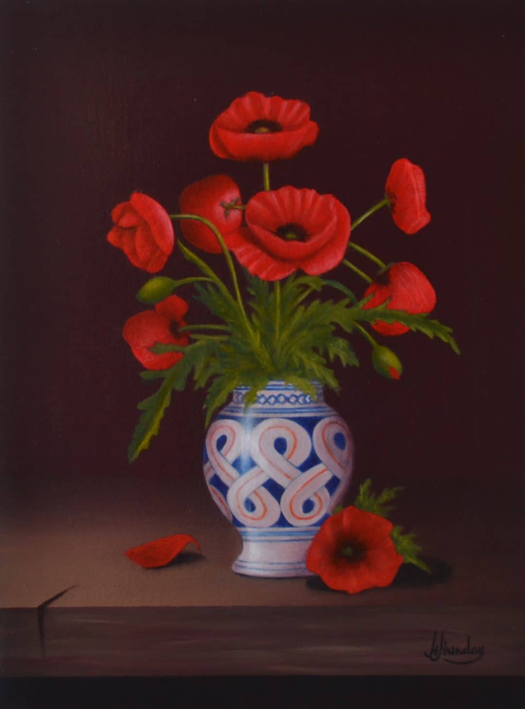 Red Poppies in a Vase | Margo Munday Fine Art | Classical and